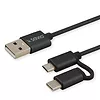 Elmak Kabel USB 2w1 USB typ C/micro, 2.1A, 1m SAVIO CL-128