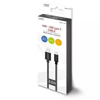Elmak Kabel USB - USB typ C 2.1A, 2m SAVIO CL-129