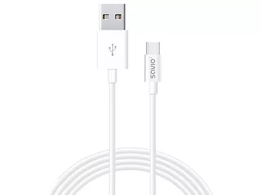 Kabel USB-USB Typ C SAVIO CL-126 5A, 1m biały