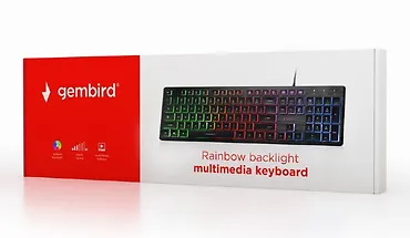 Gembird Klawiatura multimedialna podświetlenie/rainbow