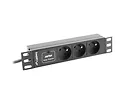 LANBERG Listwa zasilająca Rack PDU 10 1U 3x PL 2m 10A czarna C14