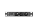 LANBERG Listwa zasilająca Rack PDU 10 1U 3x PL 2m 10A czarna C14