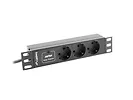LANBERG Listwa zasilająca Rack PDU 10 1U 3x Schuko 2m 10A czarna C14