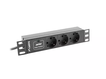 LANBERG Listwa zasilająca Rack PDU 10 1U 3x Schuko 2m 10A czarna C14