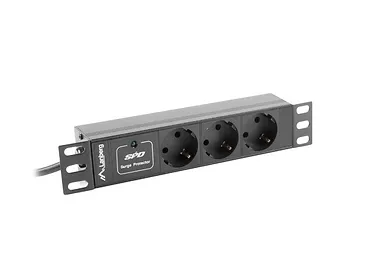 LANBERG Listwa zasilająca Rack PDU 10 1U 3x Schuko 2m 16A czarna