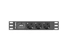 LANBERG Listwa zasilająca Rack PDU 10 1U 3x Schuko 2m 16A czarna