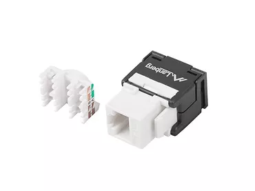 LANBERG Moduł keystone gniazdo beznarzędziowy RJ45 - LSA UTP kat.5e 180 stopni do puszki montażowej