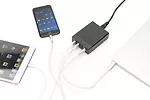 Digitus Uniwersalna 4-portowa ładowarka sieciowa 240V USB Typ C (5-20V/3A/60W) 3xUSB A (5V/2.4A) PD czarna