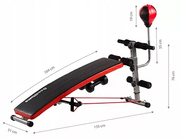Wielofunkcyjna ławeczka do ćwiczeń + gruszka GoodHome QB-Y2-2