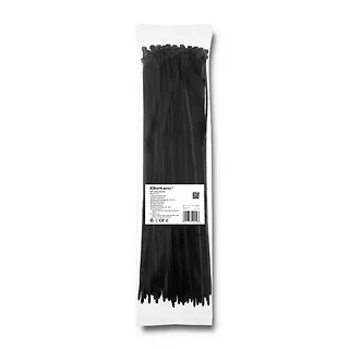 Qoltec Opaski zaciskowe 4.8x400mm, nylon UV, 100szt., czarne