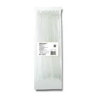 Qoltec Opaski zaciskowe 4.8x300mm, nylon UV, 100szt., białe