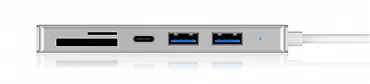 IcyBox HUB USB 3.0 typu C z 3 portami USB i czytnikiem  kart pamięci IB-HUB1413-CR
