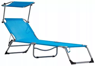 Leżak fotel ogrodowy plażowy z daszkiem Goodhome