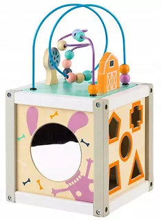 Drewniany sorter kostka edukacyjna +klocki Ecotoys