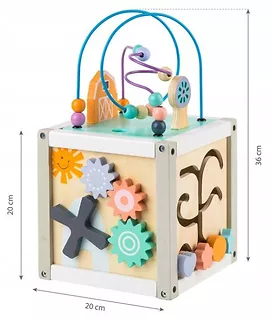 Drewniany sorter kostka edukacyjna +klocki Ecotoys