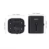 Uniwersalny podróżny adapter sieciowy PA-TA01, 2xUSB+1xUSB C, 7.8A, czarny, pasuje w 150 krajach