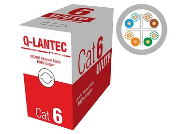 LANBERG Kabel UTP kat.6 drut (100% CU - miedź) PVC opak. 305m