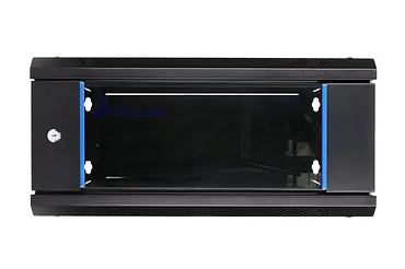 Qnap Szafka wisząca rack 4U 600x450 czarna szklane drzwi