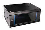 Qnap Szafka wisząca rack 4U 600x450 czarna szklane drzwi