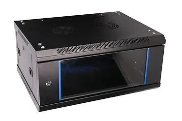 Qnap Szafka wisząca rack 4U 600x450 czarna szklane drzwi