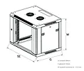 Qnap Szafka wisząca rack 4U 600x450 czarna szklane drzwi