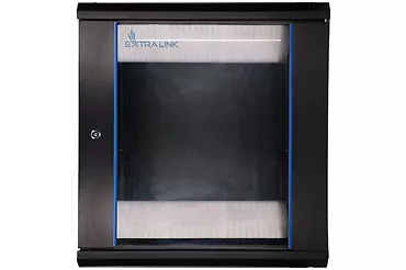 Qnap Szafka wisząca rack 12U 600x450 czarna szklane drzwi