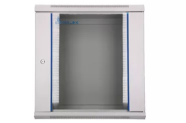 Qnap Szafka wisząca rack 12U 600x450 szara szklane drzwi