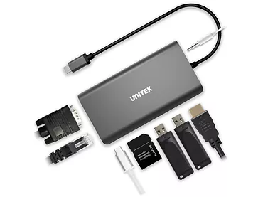 Unitek HUB 8w1 USB3.1 Typ-C z Power Delivery 100W