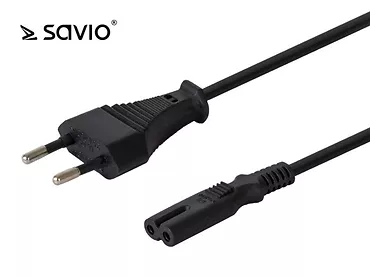 Elmak Kabel zasilający płaski ósemka 2pin, SAVIO CL-100 10szt. 1,8m