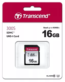 Transcend Karta pamięci SDHC 300S 16GB Class10 V30 95/10 MB/s