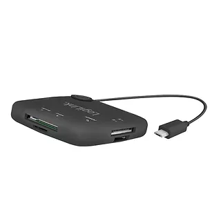 LogiLink Hub USB 2.0, 3 porty, z czytnikiem kart, OTG, Micro-USB, Android