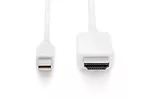 ASSMANN Kabel adapter Displayport 1.2 4K 60Hz UHD Typ miniDP/HDMI A M/M biały 2m