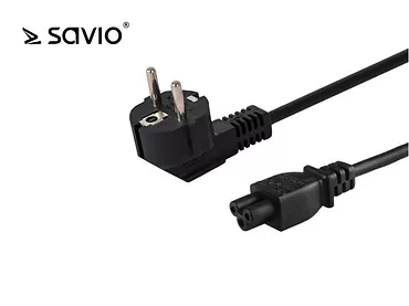 Elmak Przewód zasilający do laptopa koniczynka SAVIO CL-67 1,2m, wielopak 10 szt., 3pin