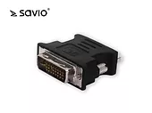 Elmak Adapter DVI-I (M) do VGA 15 pin (F) Savio CL-25 wielopak 10 szt.