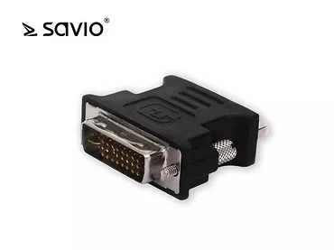 Elmak Adapter DVI-I (M) do VGA 15 pin (F) Savio CL-25 wielopak 10 szt.