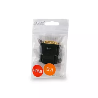 Elmak Adapter HDMI AF - DVI-D M 24+1 Savio CL-21 wielopak 10 szt., złote kontakty