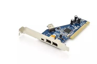 Digitus Karta/Kontroler Firewire (400) PCI, 2x6pin. 1x4pin Wew., 1x6pin Zew. IEEE1394a, Chipset: TSB43AB23