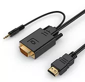 Gembird Konwerter HDMI do VGA mini Jack 10m czarny