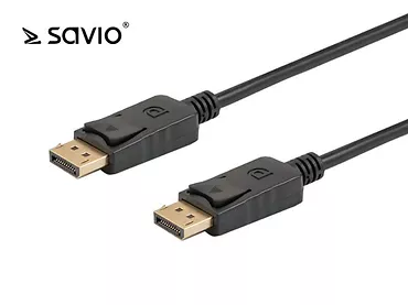 Elmak Kabel DisplayPort M - DisplayPort M, wersja 1.2, 4K, pozłacane końcówki, 3m SAVIO CL-137