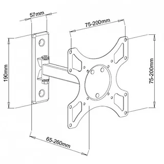 Uchwyt ścienny LCD/LED 19-37cali 25kg regulowany, biały