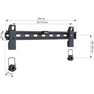 Uchwyt ścienny LCD/LED 23-55cali 50kg slim czarny