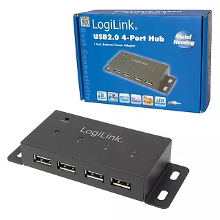 LogiLink Hub 4xUSB 2.0 metalowa obudowa