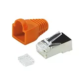 LogiLink Wtyki RJ45 CAT.6 z osłoną, 100szt., pomarańczowe