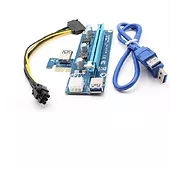 Qoltec Riser PCi-E 1x-16x | USB 3.0 | SATA/PCI-E 6pin
