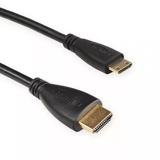 4world KABEL HDMI [M] - MINI HDMI [M] V1.4 HIGH SPEED Z ETHERNET 1.8M   POZŁACANE KOŃCÓWKI, CZARNY