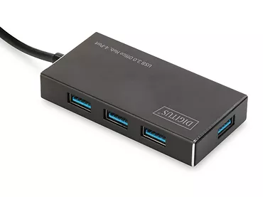 Digitus HUB/Koncentrator 4-portowy USB 3.0 SuperSpeed, aktywny, aluminium