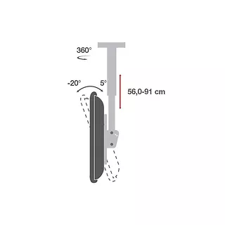 Podwójny uchwyt sufitowy 2x TV LCD/LED 32-55cali 90kg regulowany