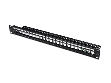 Digitus Patch panel 19, 24 porty Keystone, pusty, czarny