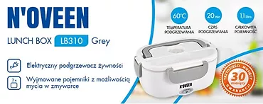 Podgrzewany pojemnik na żywność Lunch Box LB310 Szary