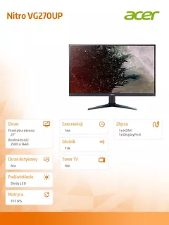 Acer Monitor 27 VG270UPBMIIPX